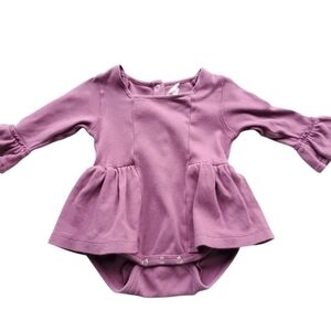 Kate Quinn Organic Romper Skirted Mauve Baby Girls 6-12 Months